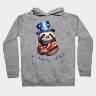 Lazy, Patriotic, and Proud: 4th of July Sloth T-Shirt Hoodie